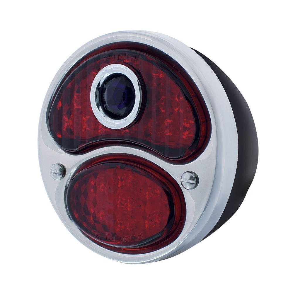 LED 12V Tail Light Assembly With Black Housing & Blue Dot For 1928-31 Ford Model A - R/H - View 2