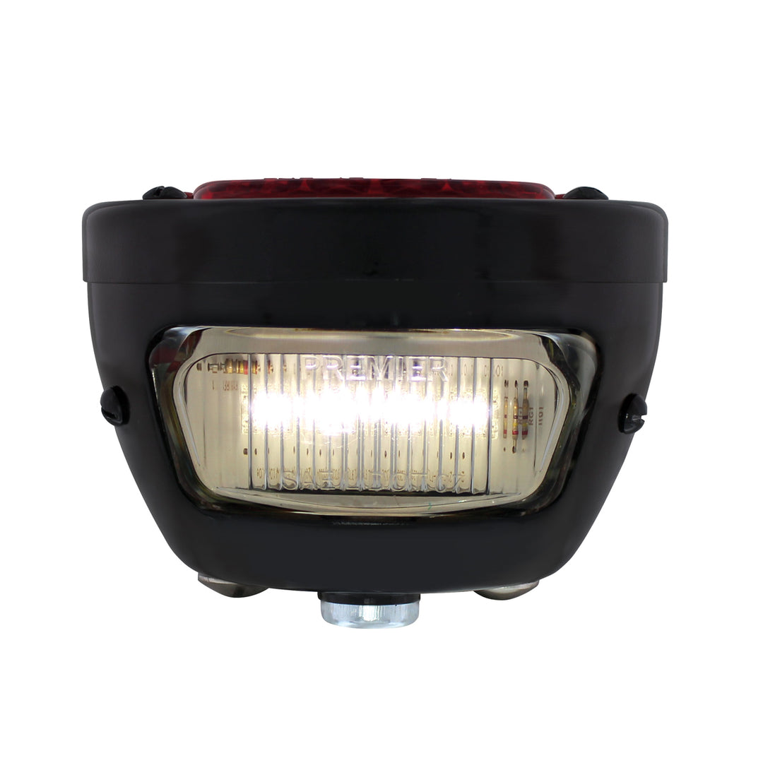 LED 12V Tail Light Assembly With Black Housing &amp; Blue Dot For 1928-31 Model A - L/H - View 2