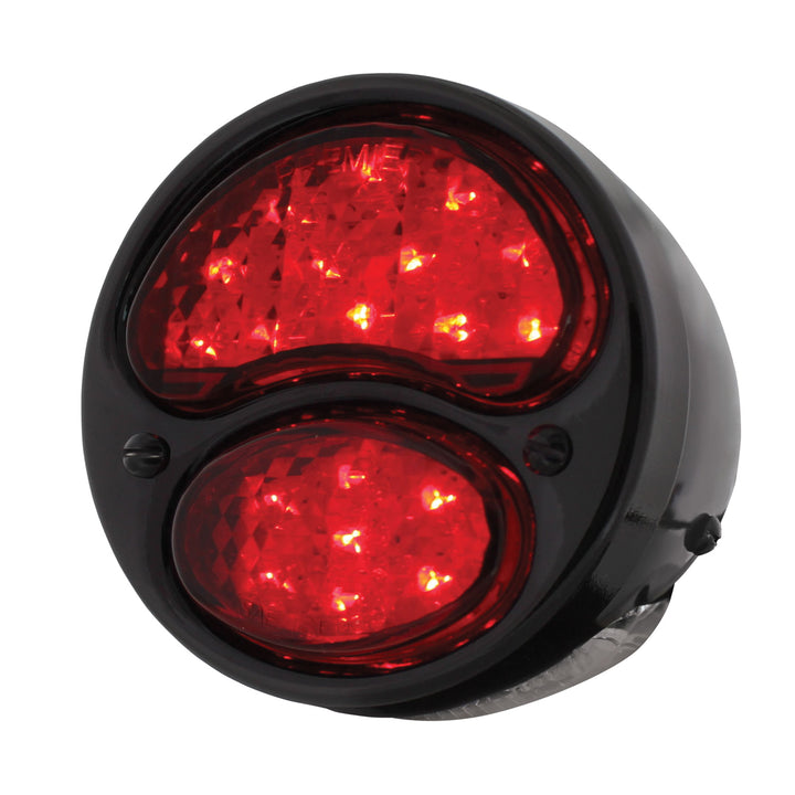 19 LED 12V Tail Light Assembly With 4 LED LP Light, Black Housing, &amp; Rim For 1928-31 Ford Model A - L/H - View 1