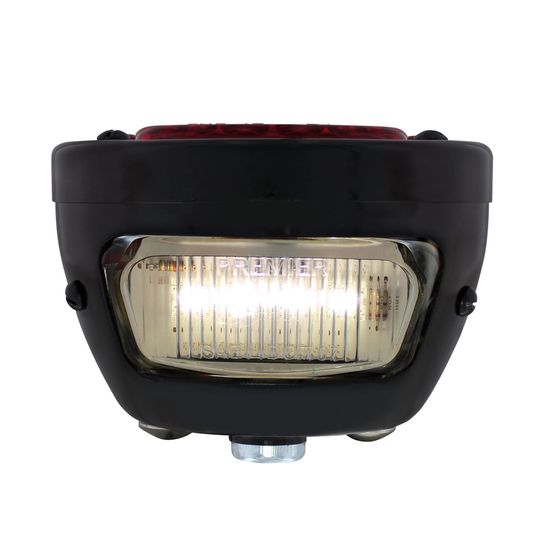 19 LED 12V Tail Light Assembly With 4 LED LP Light, Black Housing, &amp; Rim For 1928-31 Ford Model A - L/H - View 3