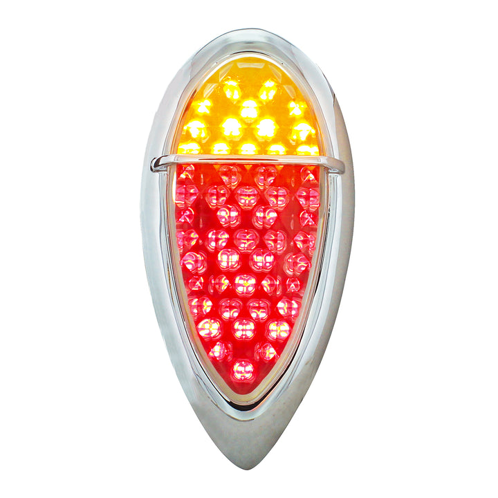 51 LED Tail Light With Flush Mount "Baby Zephyr" Style Bezel For 1938-39 Ford Car-Clear Lens - View 1