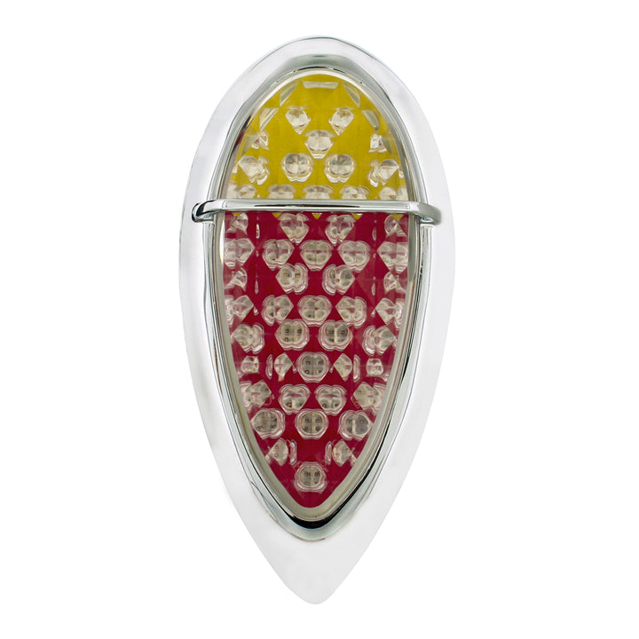 51 LED Tail Light With Flush Mount "Baby Zephyr" Style Bezel For 1938-39 Ford Car-Clear Lens - View 2