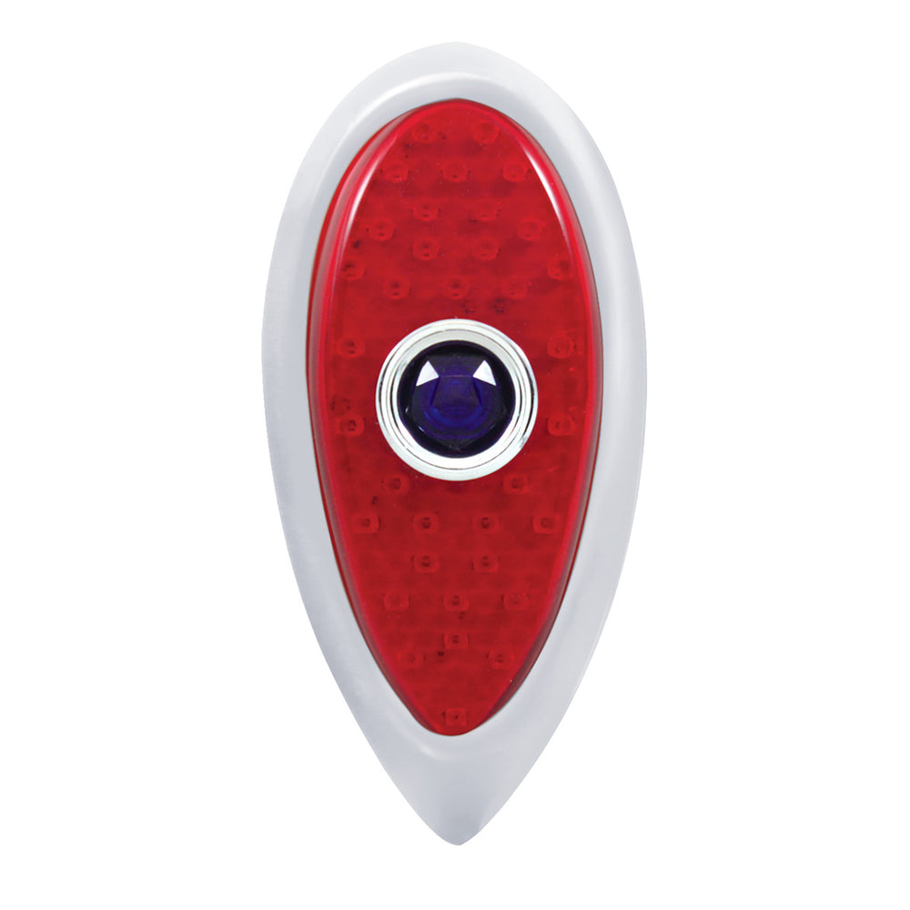 23 LED Tail Light With Chrome Flush Mount Bezel For 1938-39 Ford Car-Red Lens With Blue Dot - View 2