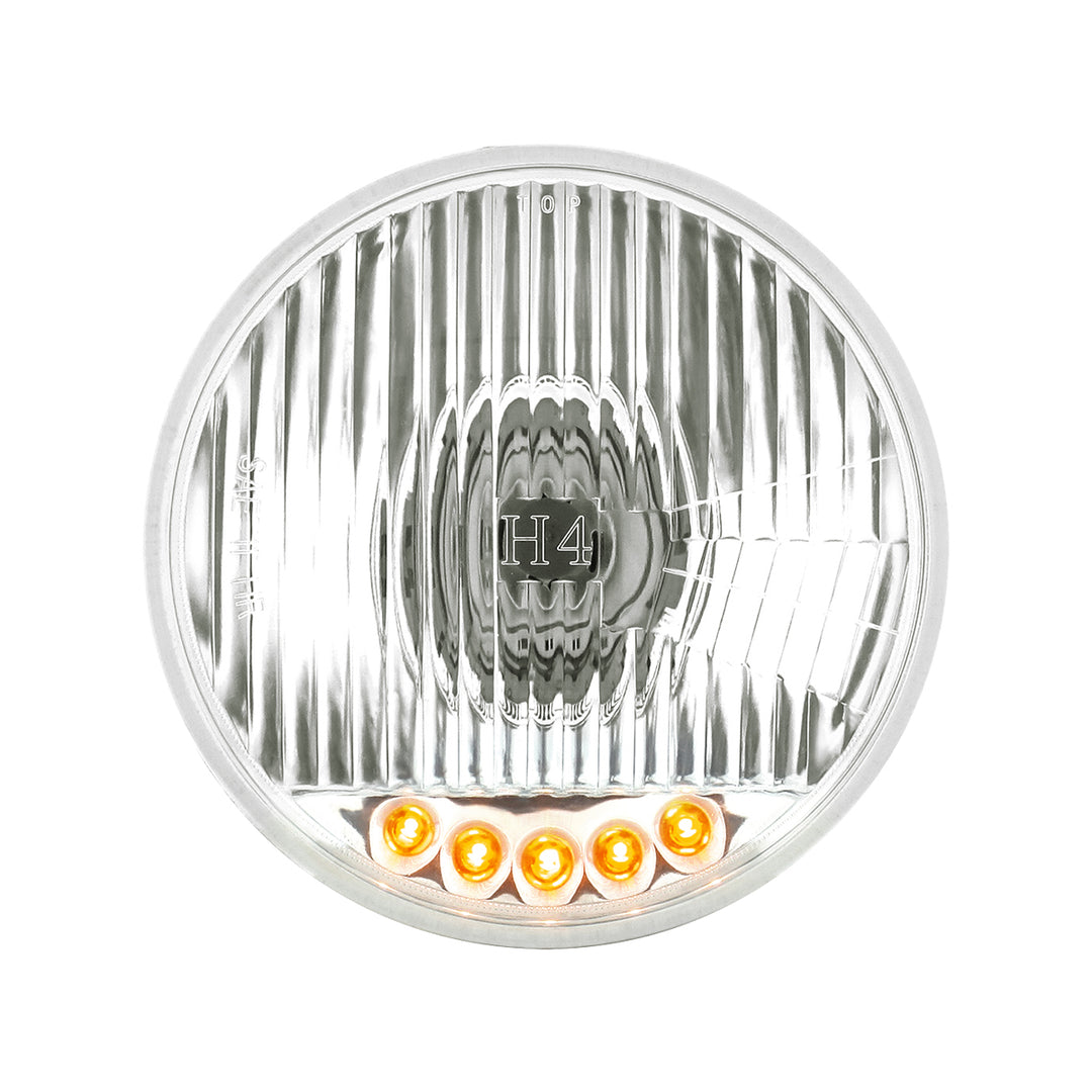 5-3/4" Crystal Halogen Headlight With 5 LED Position Lights - View 1