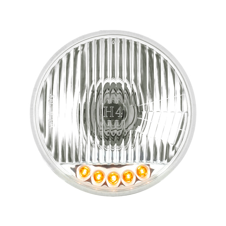 5-3/4" Crystal Halogen Headlight With 5 LED Position Lights - View 1