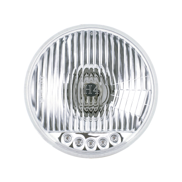 5-3/4" Crystal Halogen Headlight With 5 LED Position Lights - View 3