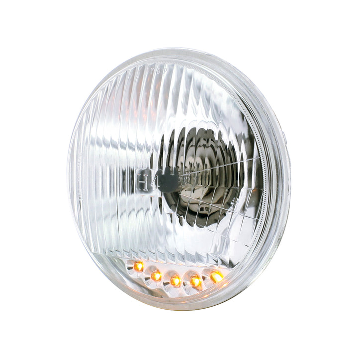 5-3/4" Crystal Halogen Headlight With 5 LED Position Lights - View 4