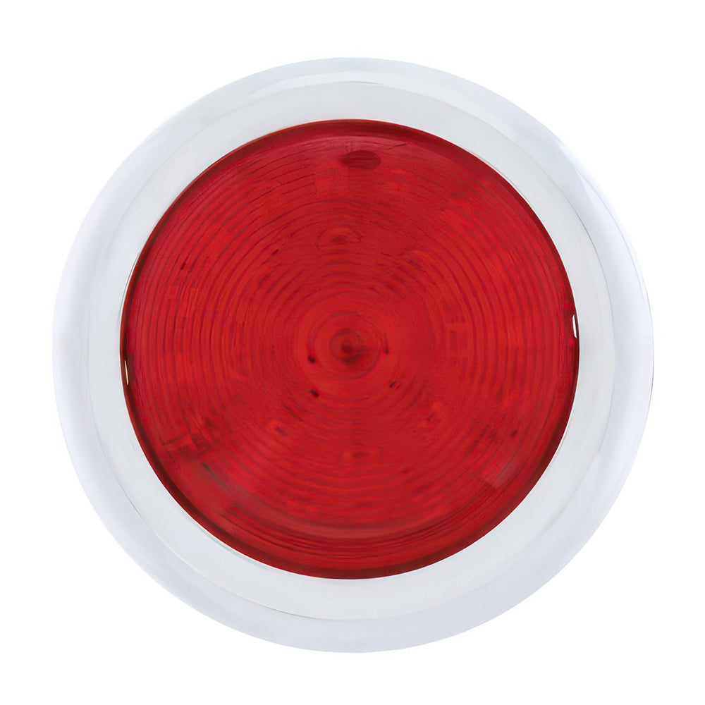 41 LED 1950 Pontiac Style Tail Light With Chrome Bezel & Red Lens - View 2