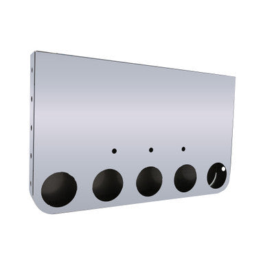 20" REAR CENTER PANEL W/ 5 - 4" &amp; 18 3/4" LIGHT HOLES - ROUNDED BOTTOM