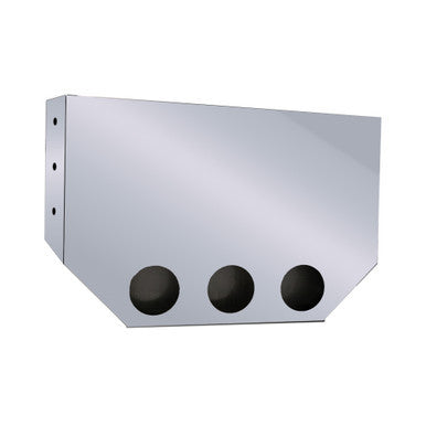20" REAR CENTER PANEL W/ 5 - 4" &amp; 10 - 3/4" LIGHT HOLES - HEX SLANT MITERED EDGE