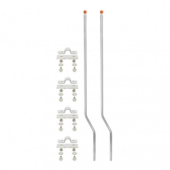 Stainless Bumper Guide Kit With Skull Top – Amber (Pair) | Semi Truck