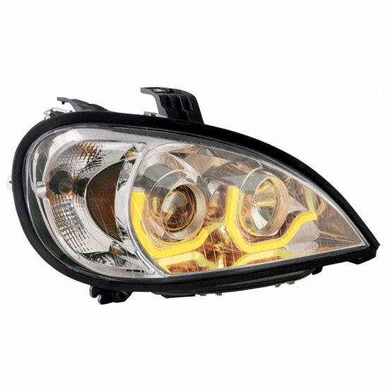 Chrome Projection Headlight With Dual Function Light Bar For 2001-2020 Freightliner Columbia – Driver | Semi Truck