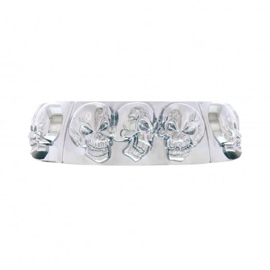 Chrome Die-Cast Skull Horn Button Bezel | Semi Truck