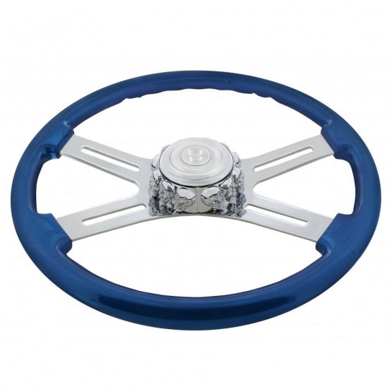 Chrome Die-Cast Skull Horn Button Bezel | Semi Truck