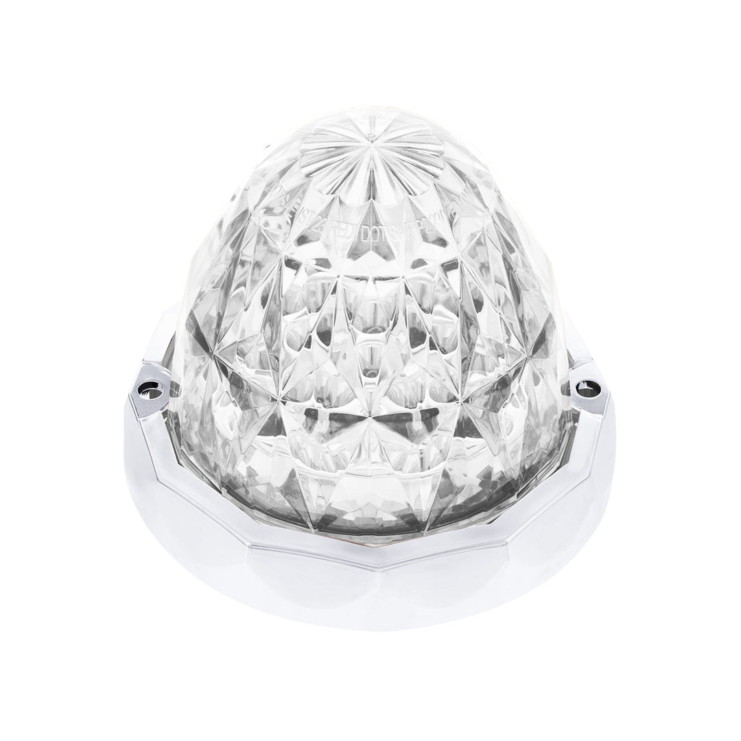 Double Fury 19 LED Dual Function Crystal Watermelon Light Kit With Bezel-Amber &amp; Red LED/Clear Lens | Semi Truck