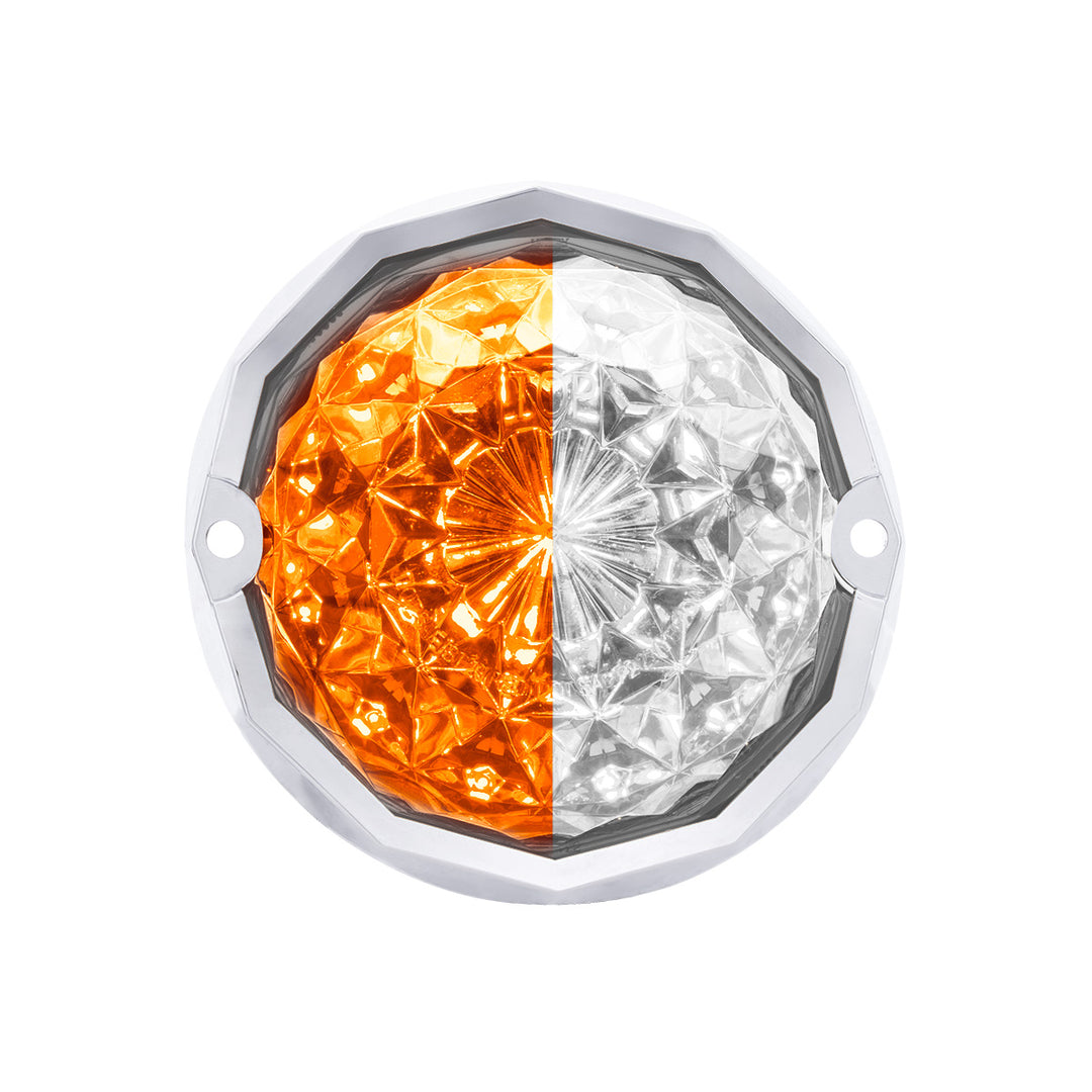 Double Fury 19 LED Dual Function Crystal Watermelon Light Kit With Bezel-Amber &amp; White LED/Clear Lens | Semi Truck