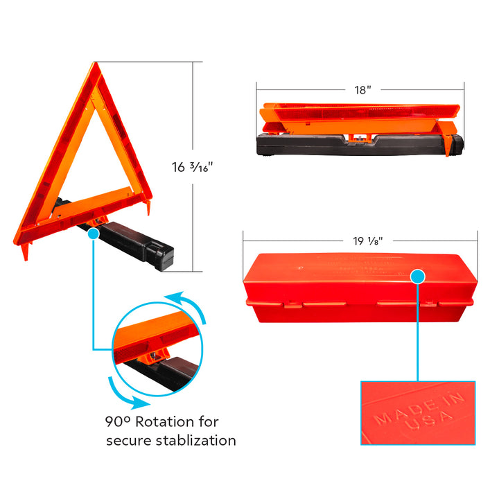 Emergency Warning Triangle Kit (3-Pack) | Semi Truck
