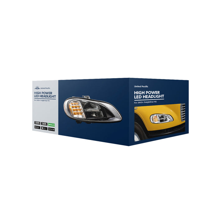 Chrome High Power Full LED Headlight For 2003-2024 Freightliner M2-Driver | Semi Truck