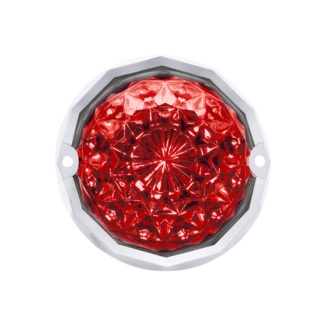 Double Fury 19 LED Dual Function Crystal Watermelon Light Kit With Bezel-Red &amp; Green LED/Clear Lens | Semi Truck