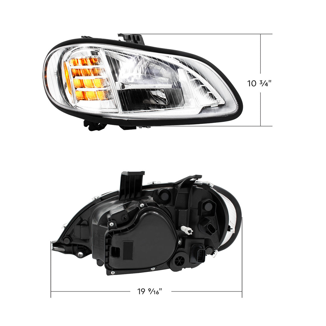 Chrome High Power Full LED Headlight For 2003-2024 Freightliner M2-Driver | Semi Truck